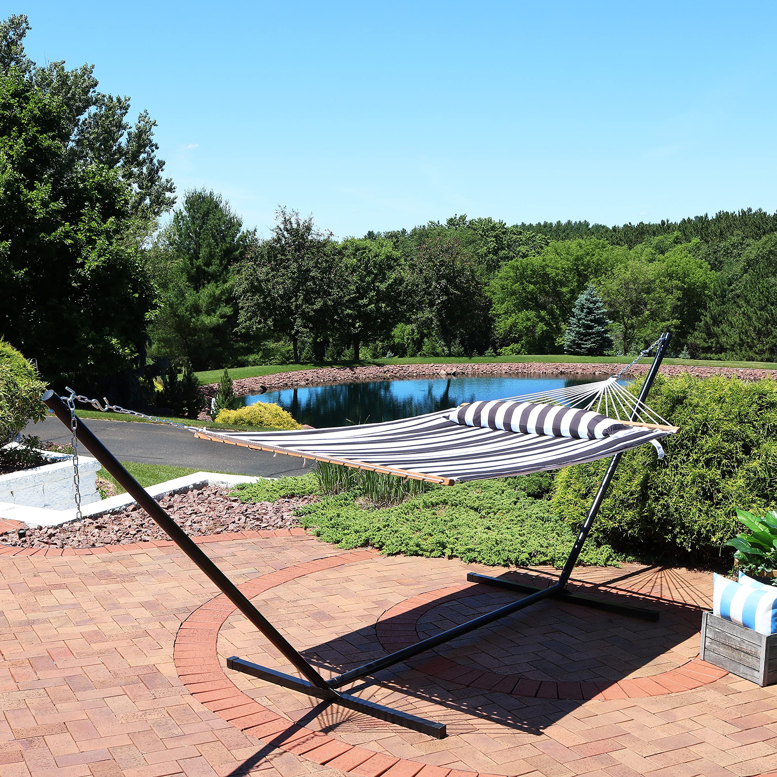 Sunnydaze hammock bed 74x55 inches enables roomy relaxation for two