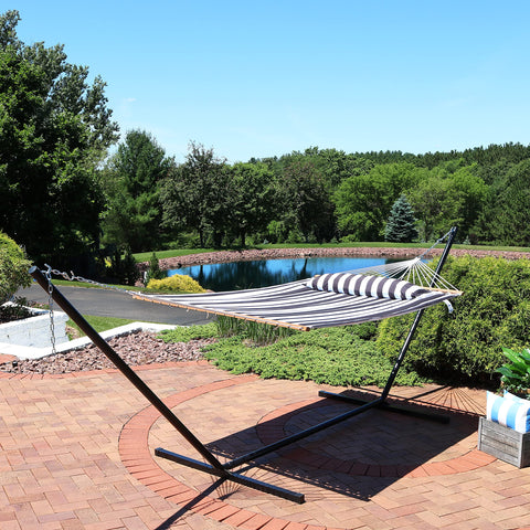 Sunnydaze hammock bed 74x55 inches enables roomy relaxation for two