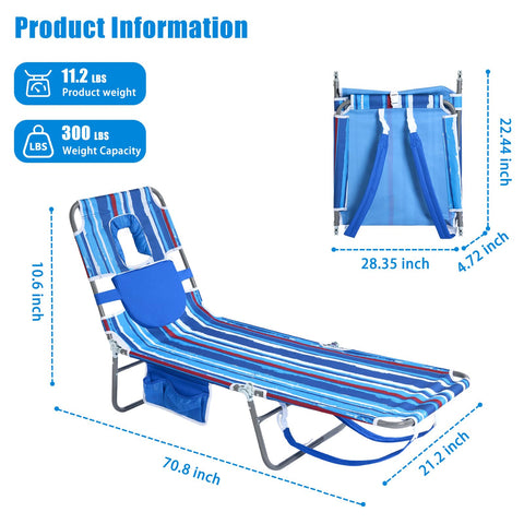 Sunnyfeel Beach Lounge Chair fabric is quick-drying and breathable during hot days.