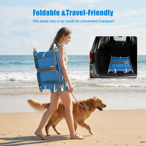 Sunnyfeel Chair with shoulder straps makes transporting to outdoor spots effortless.