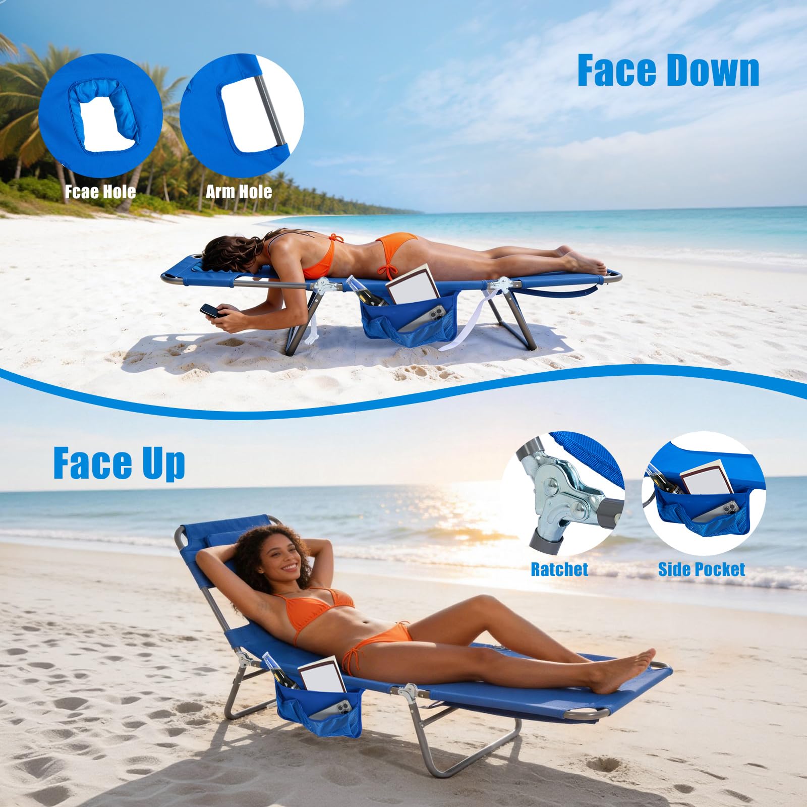 Sunnyfeel Folded compact storage size fits neatly in cars or closets.
