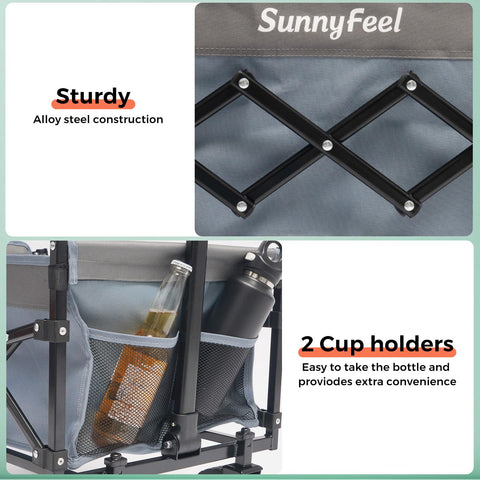 SUNNYFEEL lightweight wagon at 12.3 lbs for easy transport