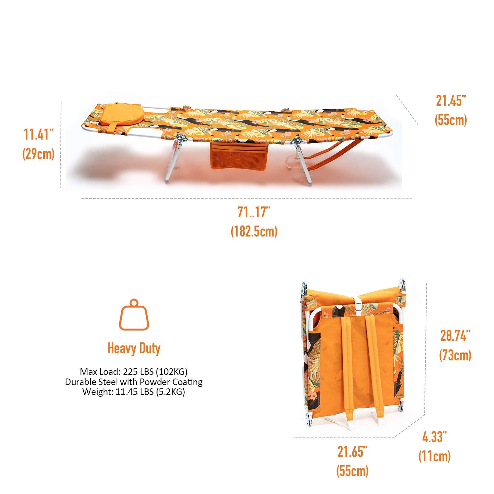 SunnyFeel steel-frame lounge chair demonstrates durable outdoor support.