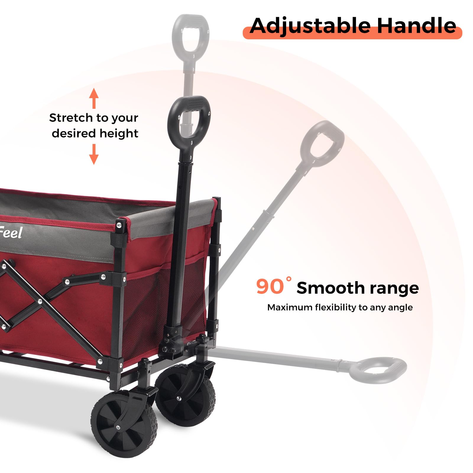 SunnyFeel wagon with 360-degree front wheels for smooth traction.