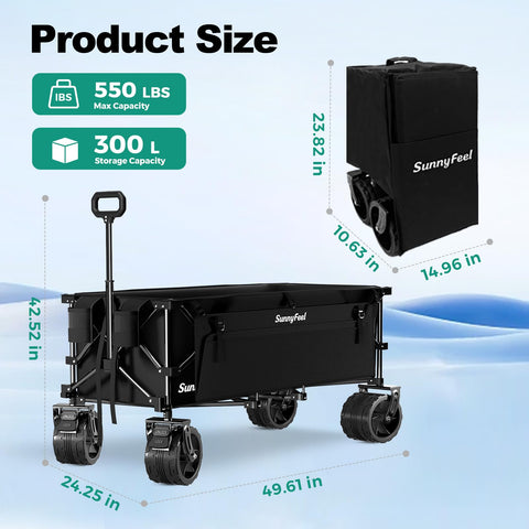 SUNNYFEEL front wheels offer 360-degree rotation and brakes for stability