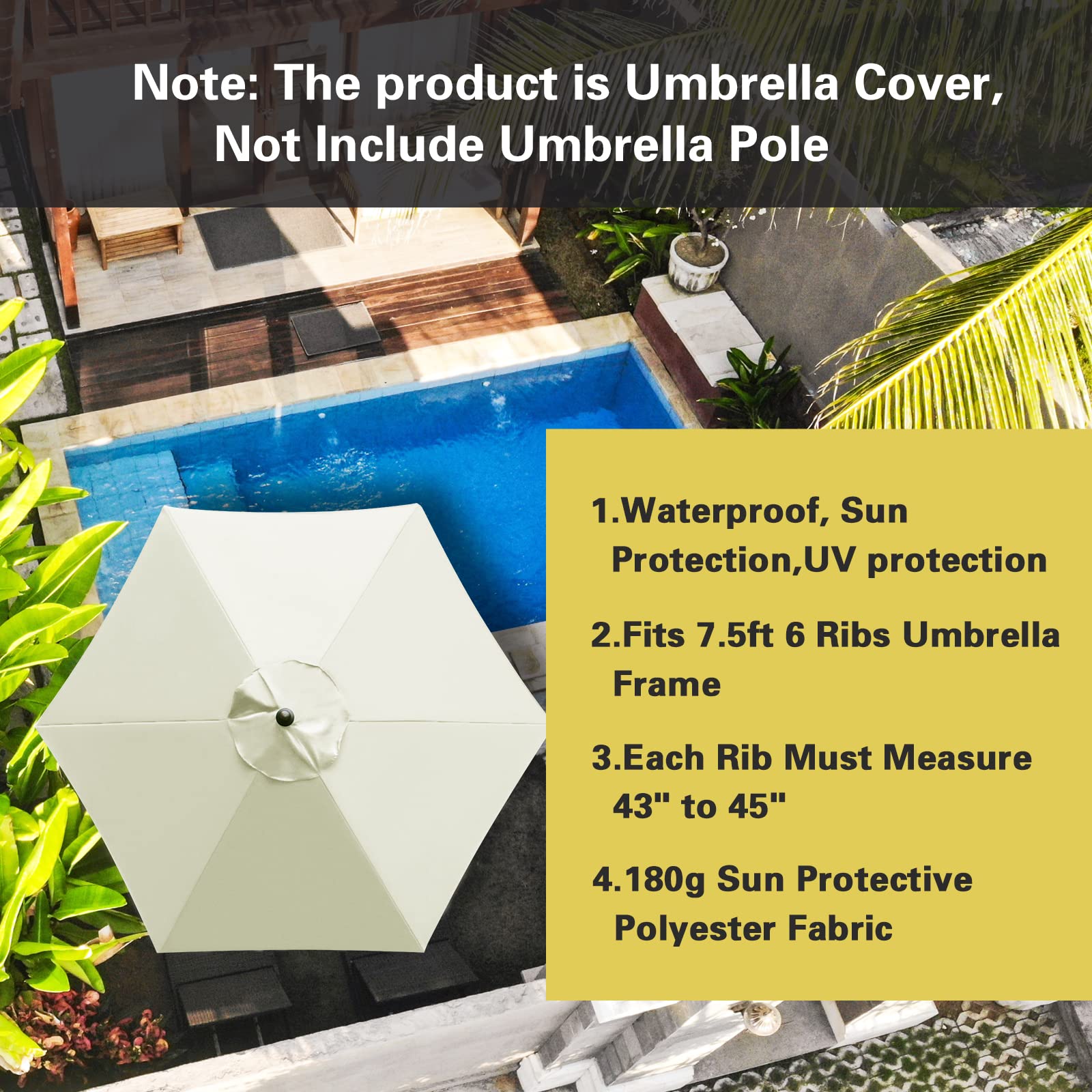 Sunnyglade 180g polyester canopy top provides durable sun protection.