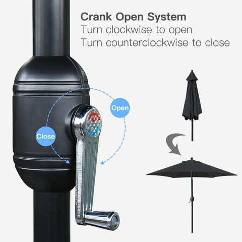 Sunnyglade 6-ribs umbrella provides sturdy shade even with a breeze.