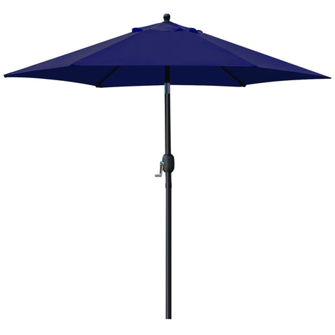 Sunnyglade 7.5-foot patio umbrella canopy provides shade for outdoor dining.