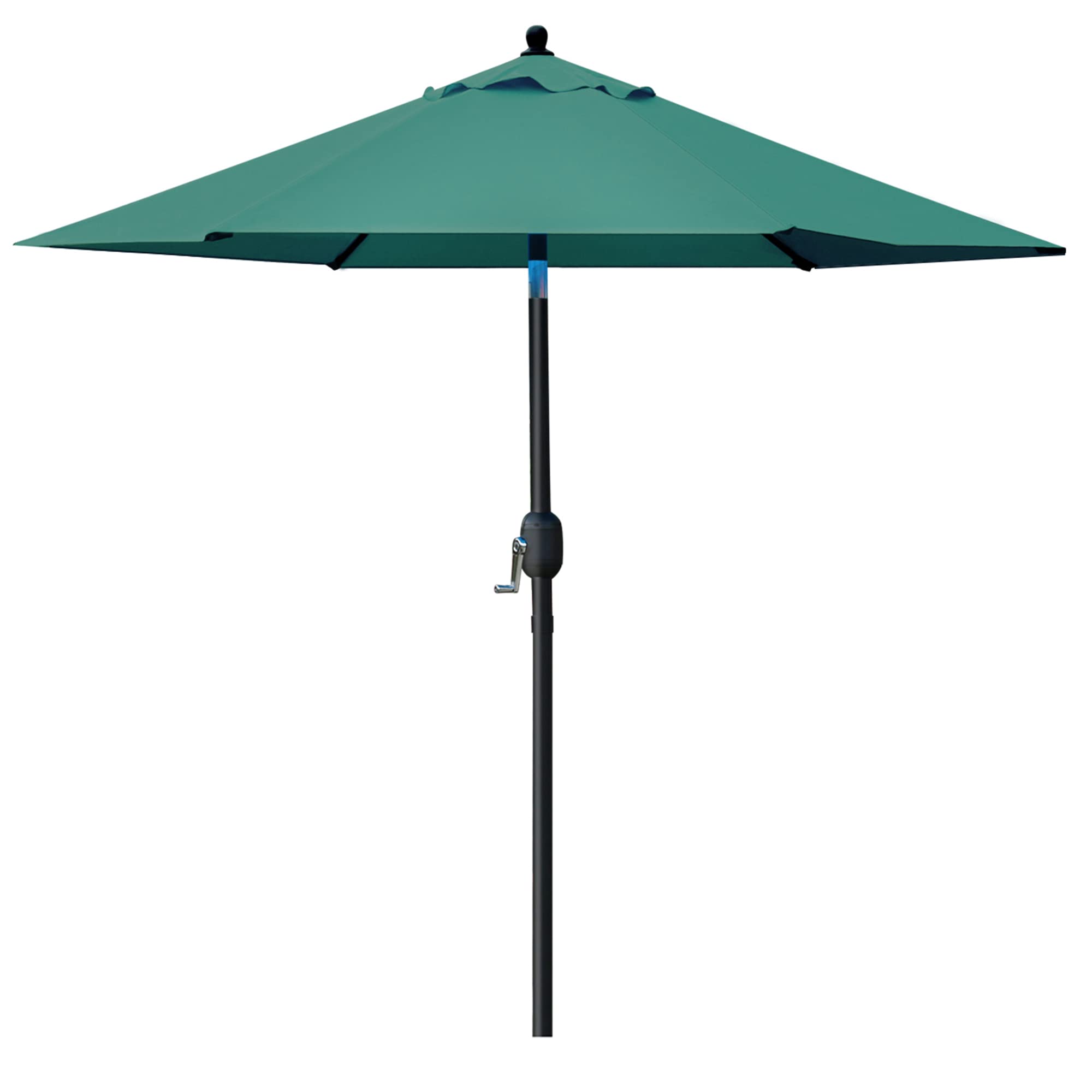 Sunnyglade 7.5-foot patio umbrella diameter view shading a small table and chairs.