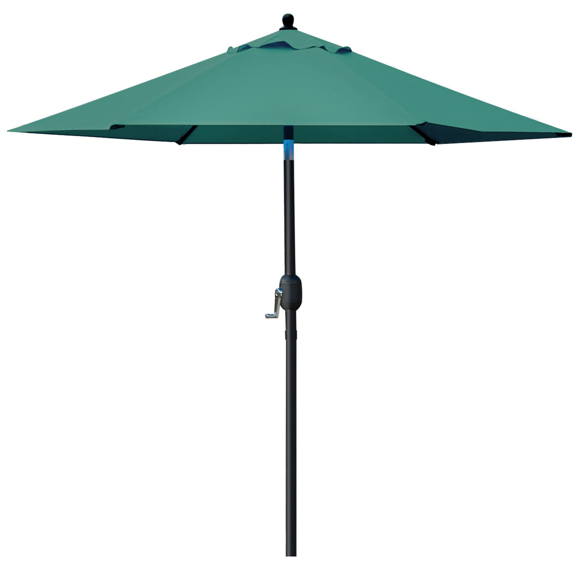 Sunnyglade 7.5-foot patio umbrella diameter view shading a small table and chairs.