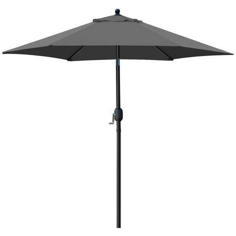 Sunnyglade 7.5ft patio umbrella with tilt-crank offering adjustable shade for outdoor dining.
