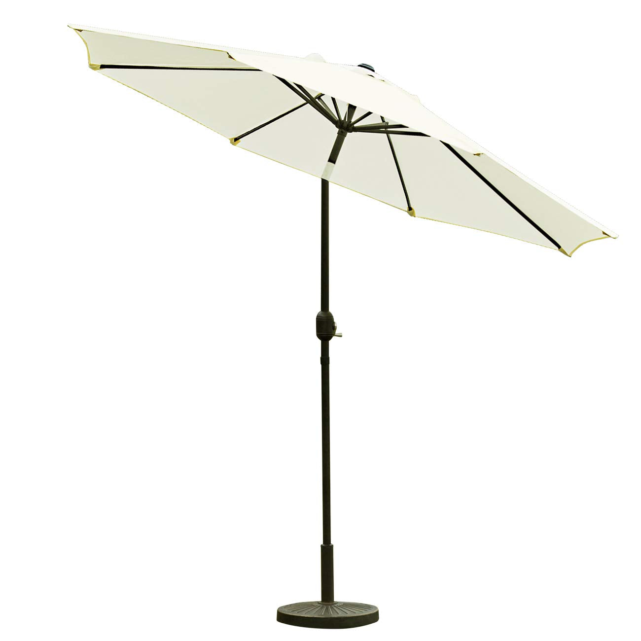 Sunnyglade beige umbrella tilt feature for adjustable sun protection