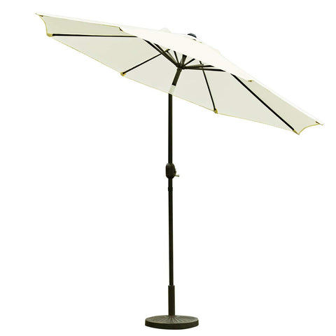 Sunnyglade beige umbrella tilt feature for adjustable sun protection