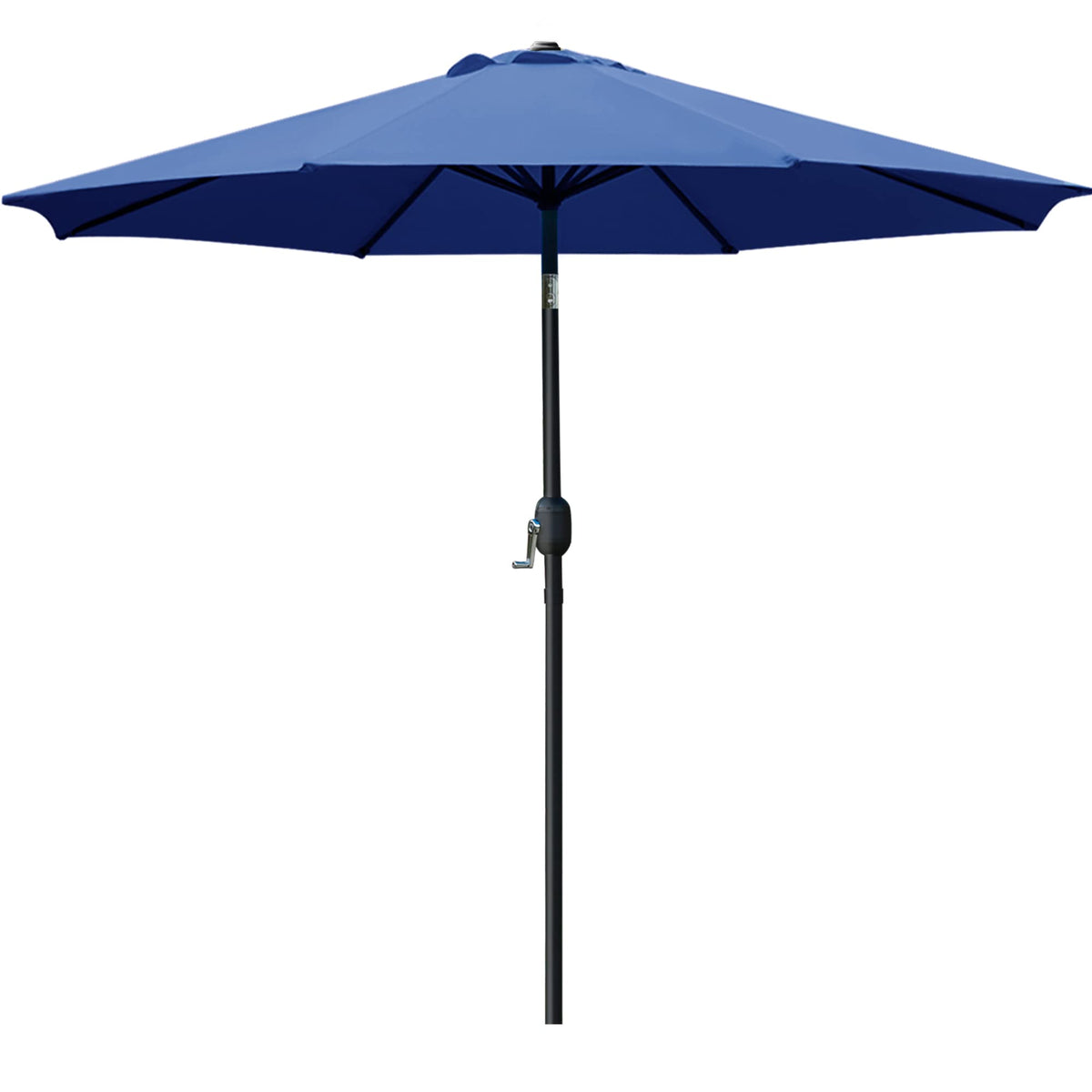 Sunnyglade 9' navy umbrella open, providing ample shade.