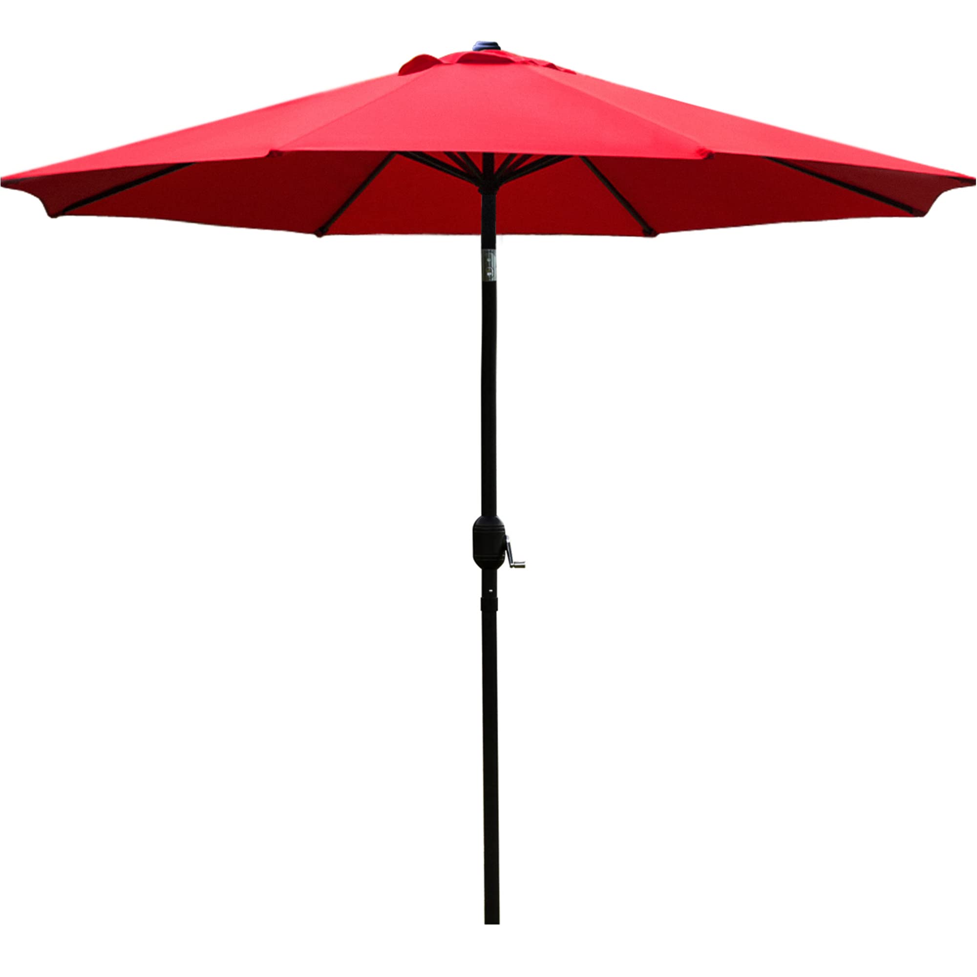 Sunnyglade 9ft red patio umbrella with crank-open mechanism for easy shade