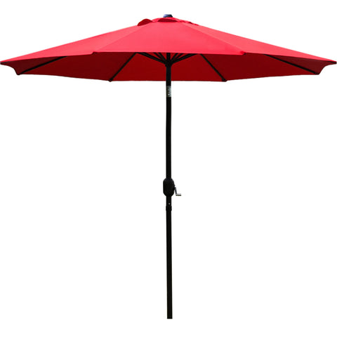 Sunnyglade 9ft red patio umbrella with crank-open mechanism for easy shade