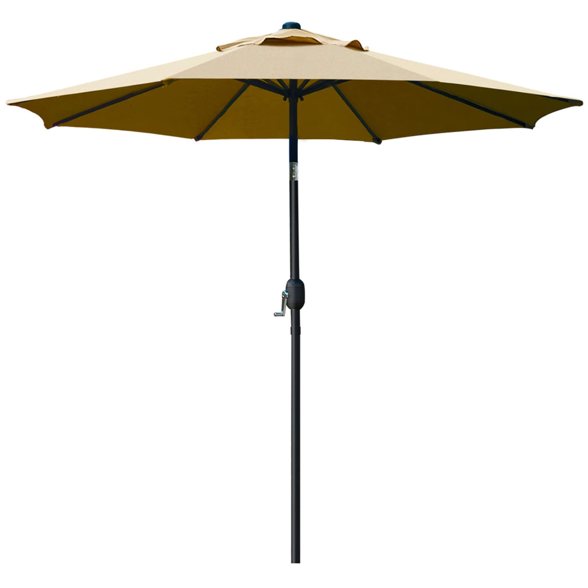 Sunnyglade 9ft patio umbrella tan top view provides broad shade.