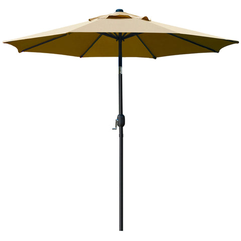Sunnyglade 9ft patio umbrella tan top view provides broad shade.