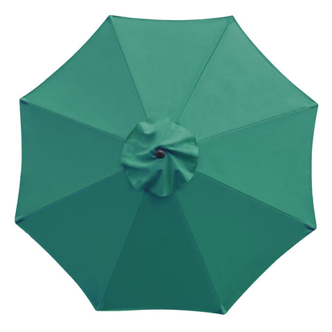 Sunnyglade 9ft replacement canopy in dark green for universal 8-rib umbrellas.
