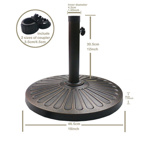 Sunnyglade included couplers fit 1.38 and 1.8 inch poles for versatility.