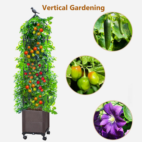 Sunnyglade planter with four casters offers easy mobility and locking options.