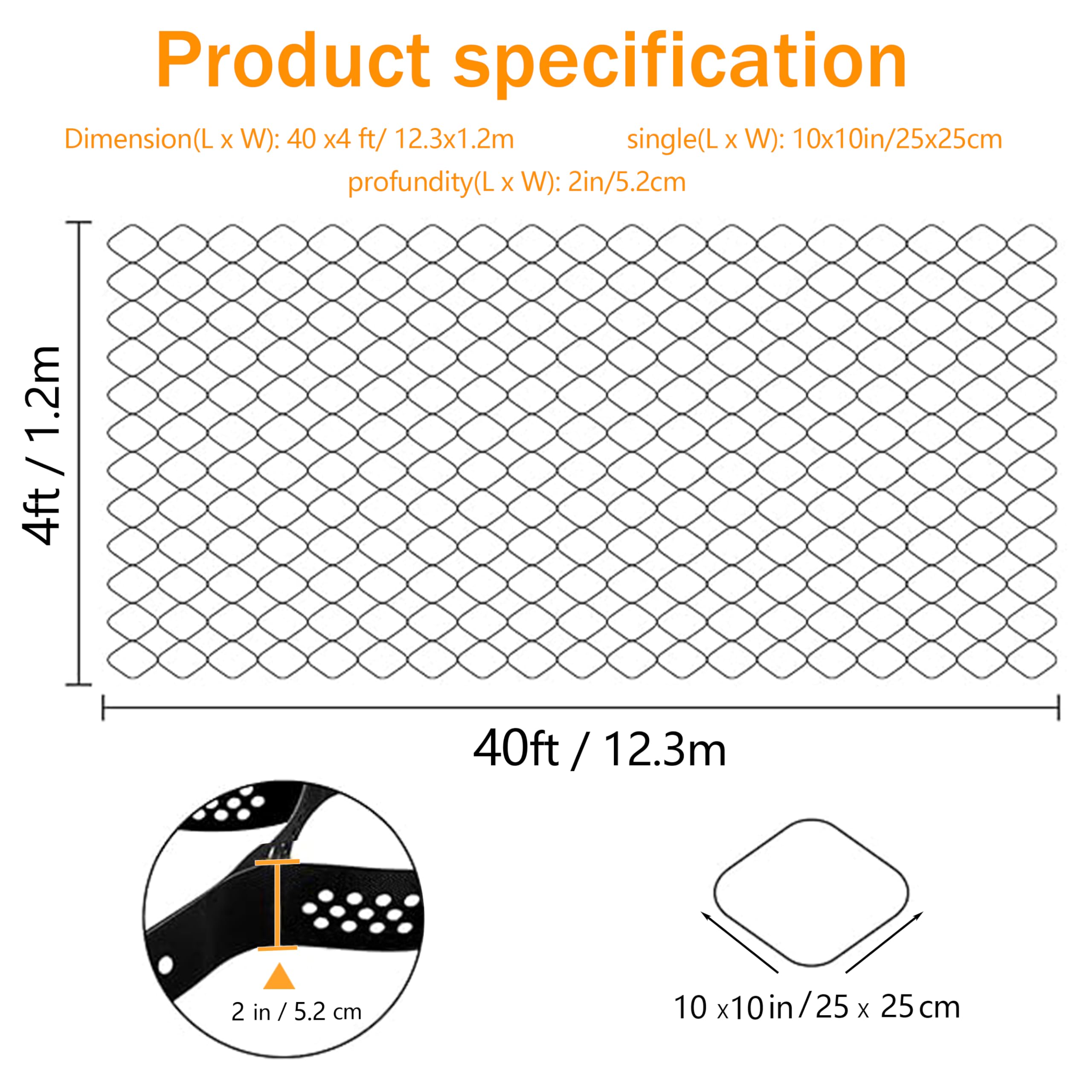 Sunnyglade HDPE material construction provides durable, recyclable grid.