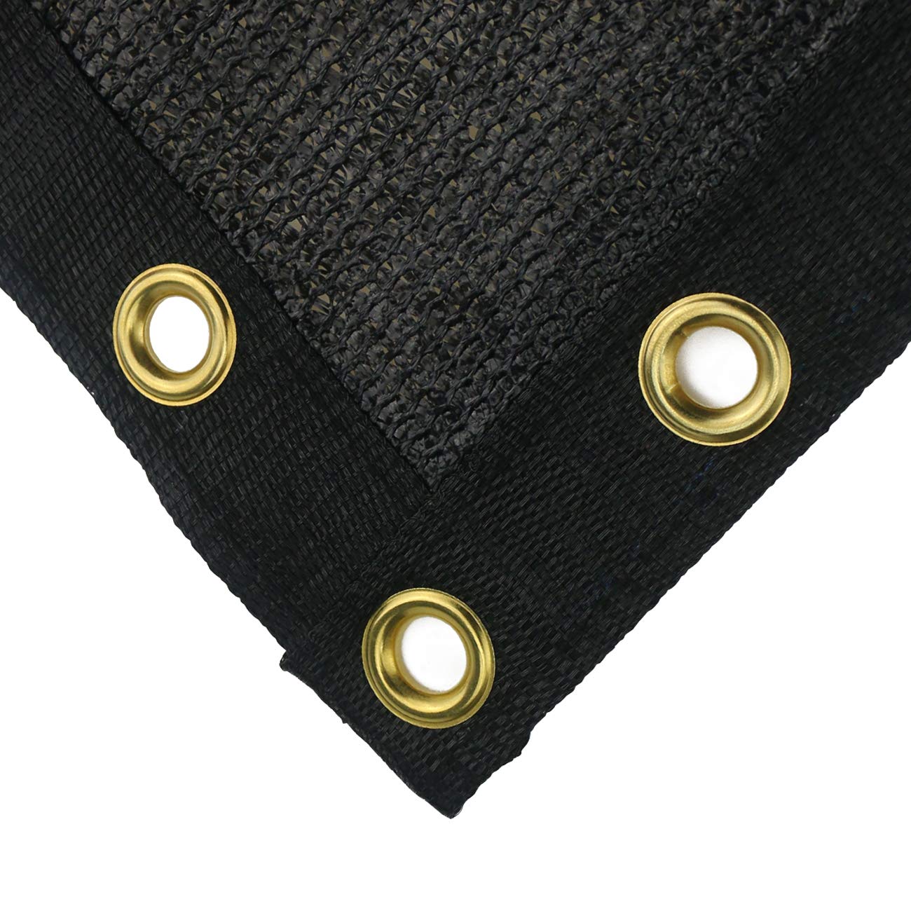 Close-up of Sunnyglade copper grommets and reinforced edge