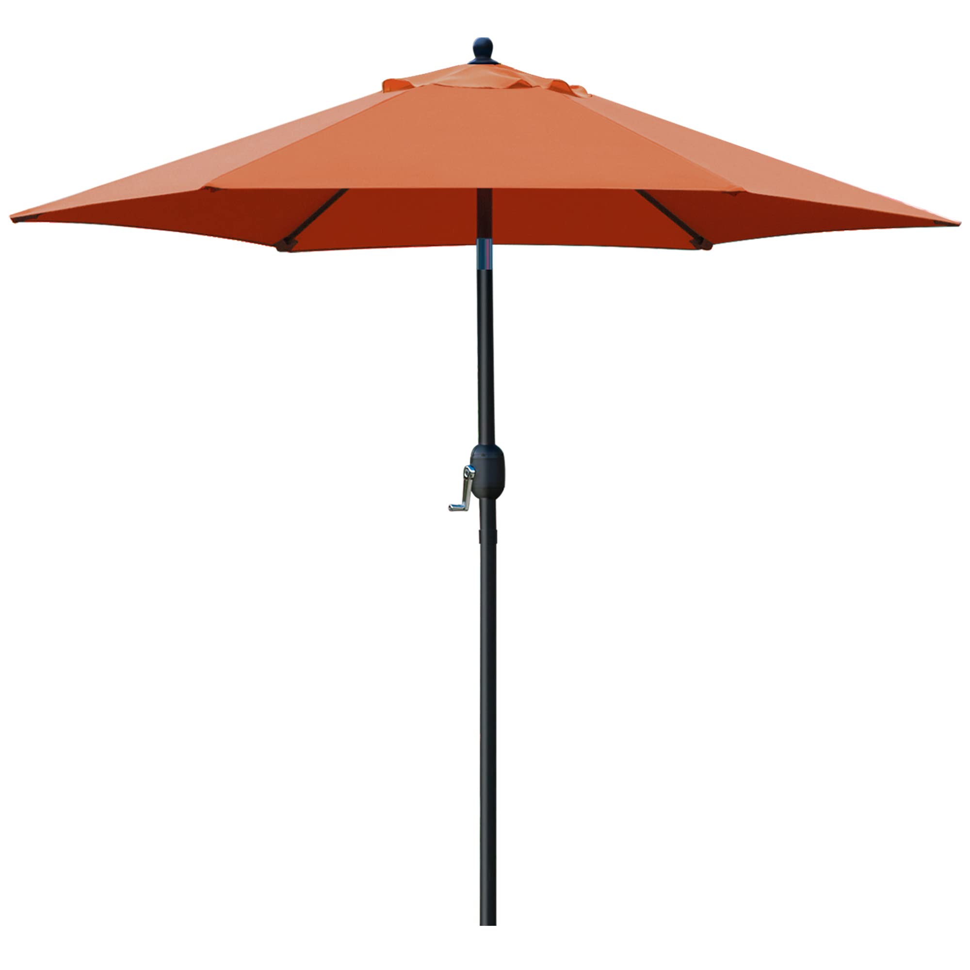 Sunnyglade 7.5ft orange patio umbrella shading an outdoor seating area