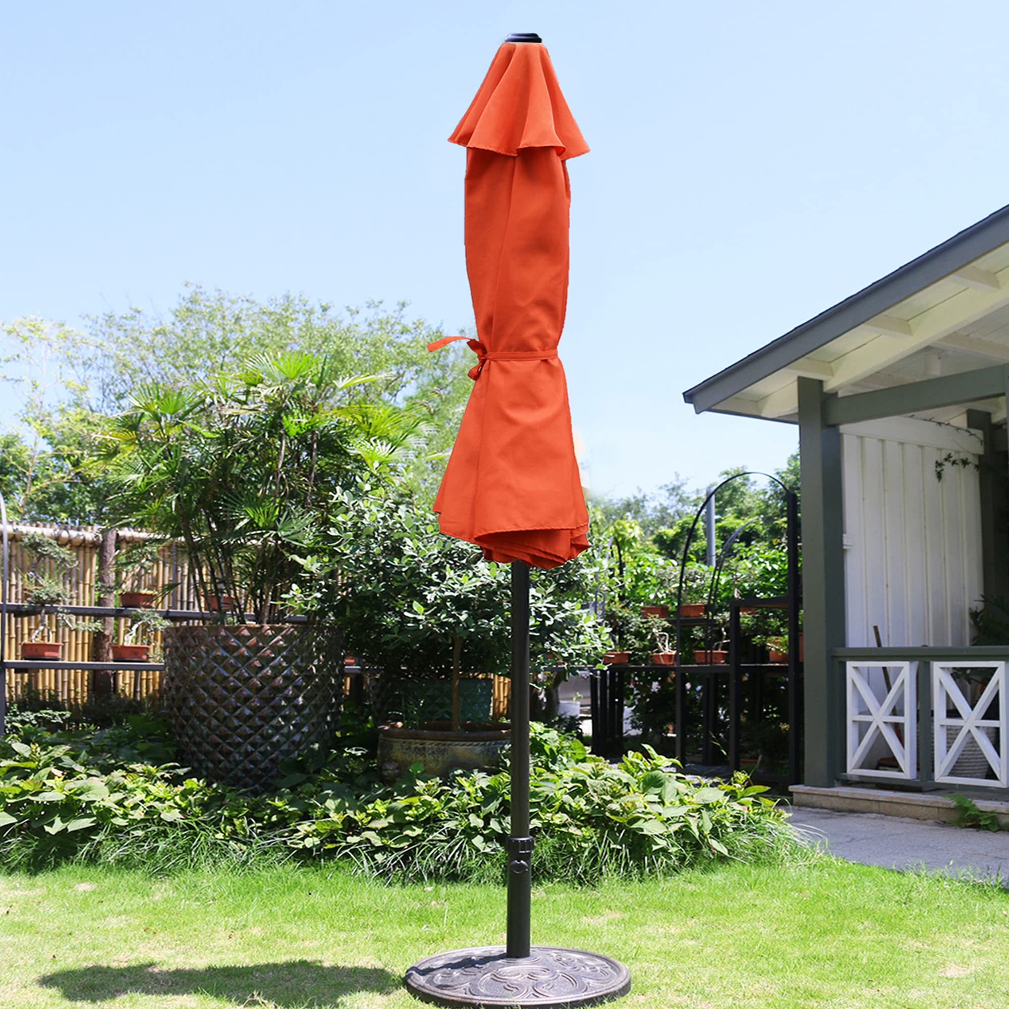 Sunnyglade orange umbrella aluminum pole detail 40mm.