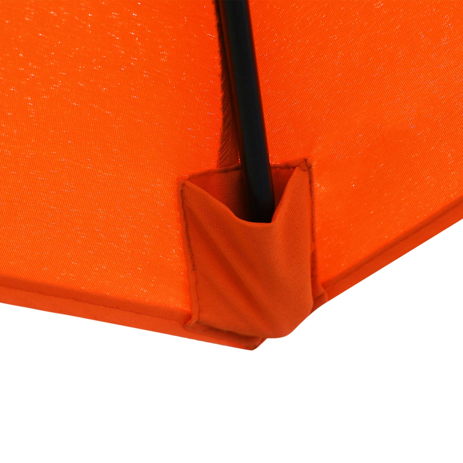 Sunnyglade orange umbrella wind vent improves stability in breeze.
