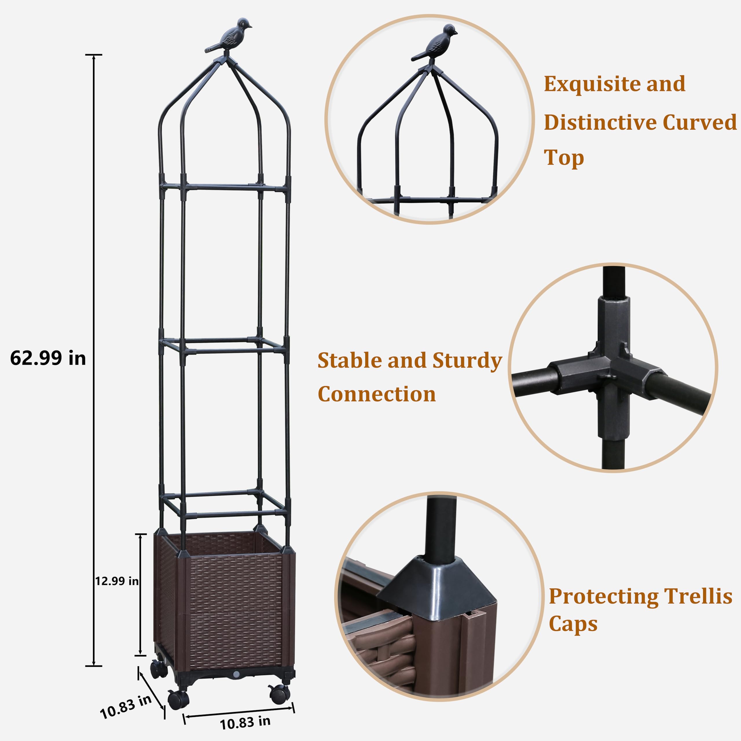 Sunnyglade tomato-climbing trellis provides sturdy plant support for vines.