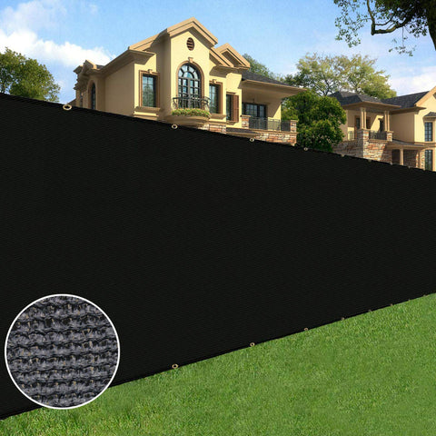 Sunnyglade privacy screen 4x50 on fence provides yard privacy and sun protection.