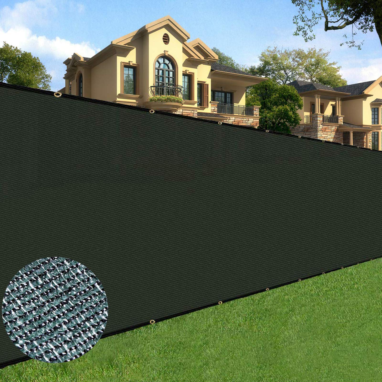 Sunnyglade privacy screen with copper grommets offering wind protection and easy installation