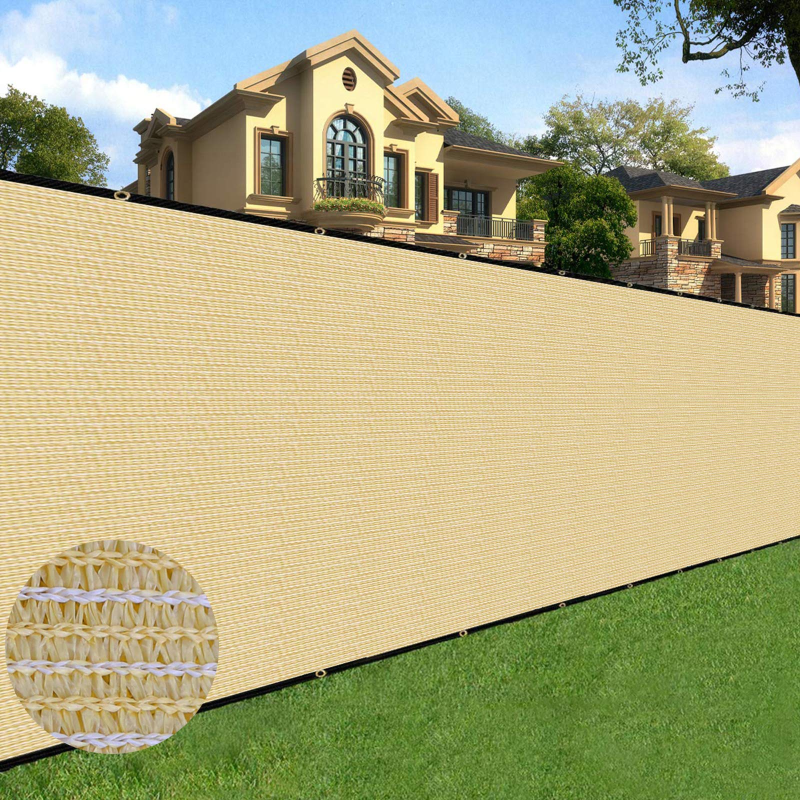 Sunnyglade privacy screen 6ft x 50ft on wall cover for backyard privacy.