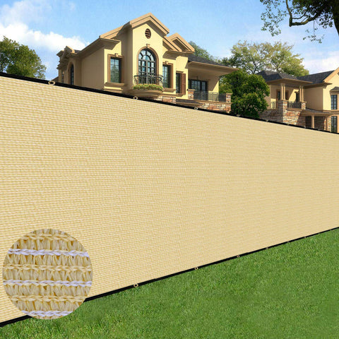 Sunnyglade privacy screen 6ft x 50ft on wall cover for backyard privacy.