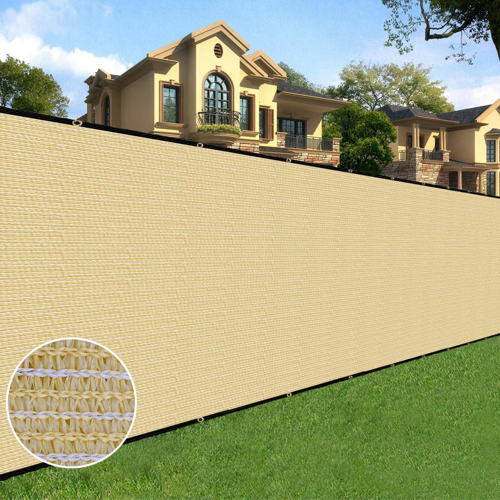 Sunnyglade privacy screen fence 5ft x 50ft offers yard privacy and wind protection.