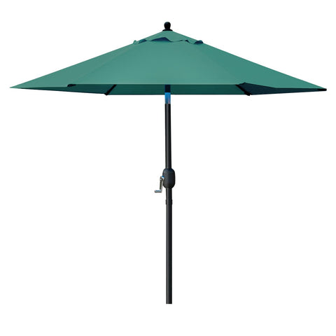 Sunnyglade push-button tilt umbrella demonstrates adjustable shading angles.