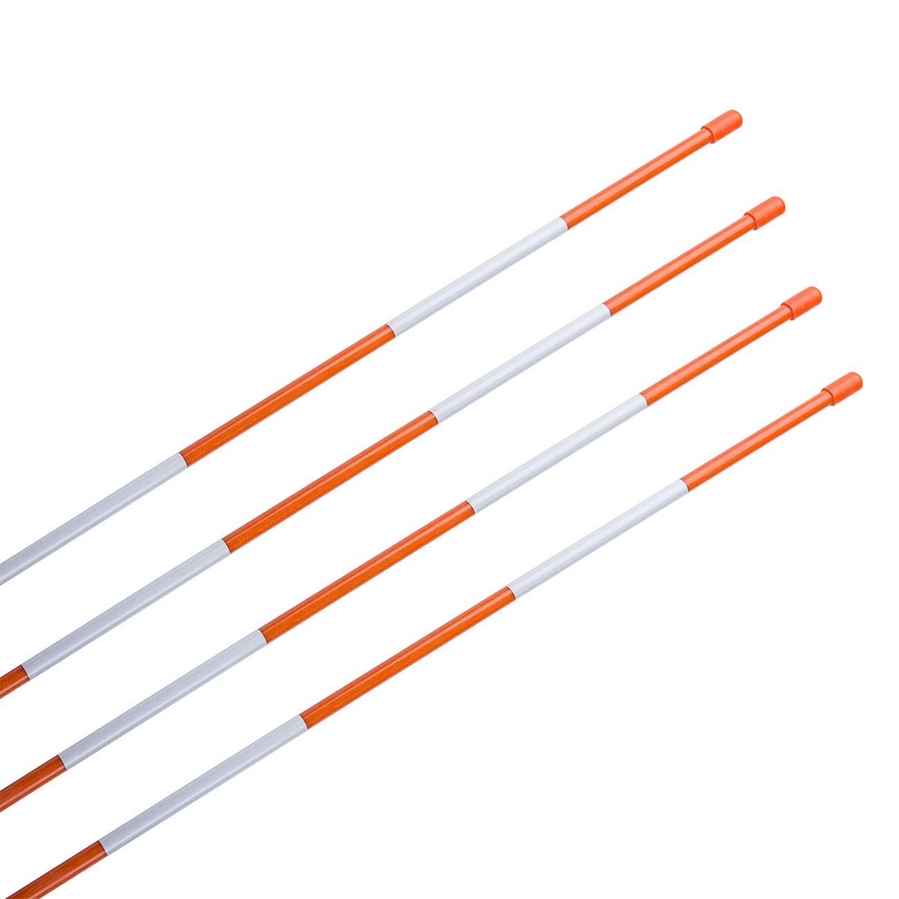 Sunnyglade reflective tape on markers enhances visibility for snow plows and pedestrians.