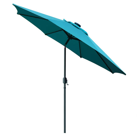 Sunnyglade teal blue umbrella crank tilt enables quick sun position changes