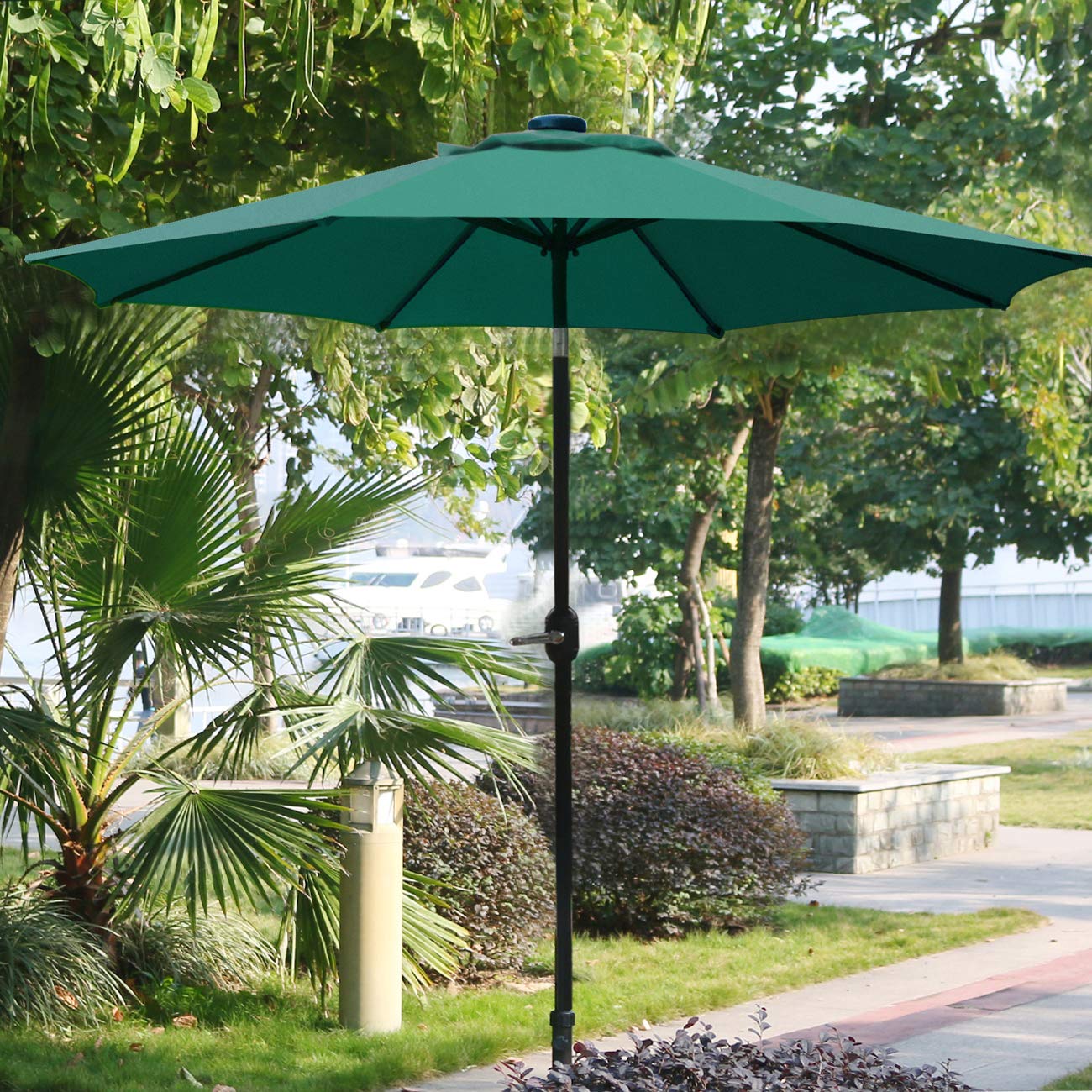 Sunnyglade crank tilt feature lets you adjust shade quickly.