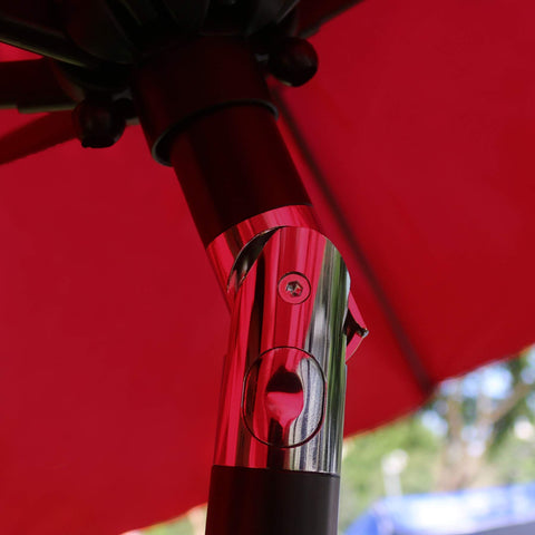 Sunnyglade 9ft umbrella with 8 ribs provides strong shade coverage