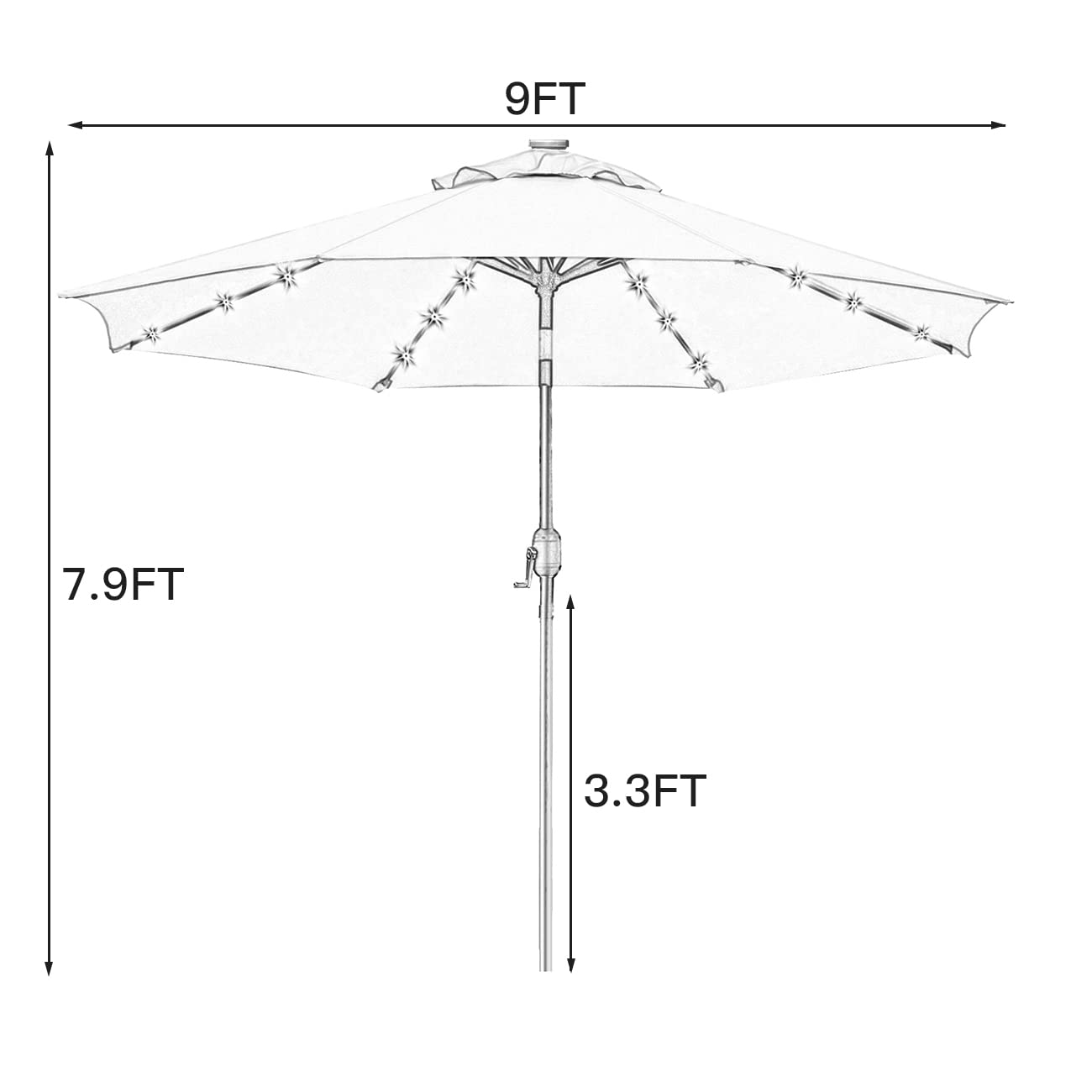 Sunnyglade storage strap helps protect and store the umbrella when not in use.