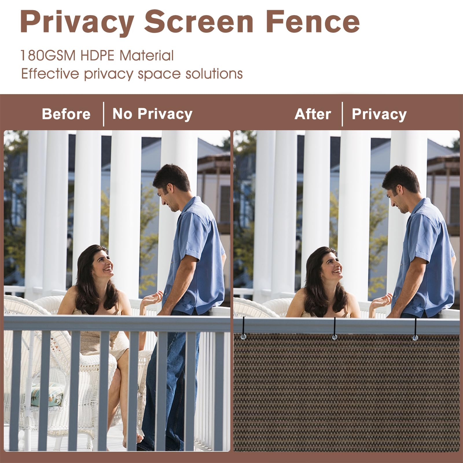 Sunny Guard privacy screen featuring folding double seams for strength.