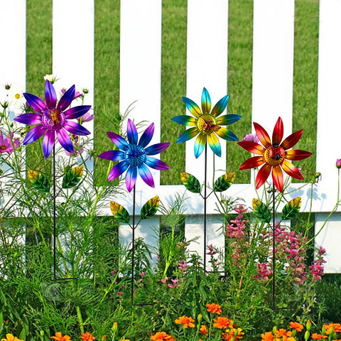 Sunnylight wind spinner stands 20 inches tall for standout yard decor.