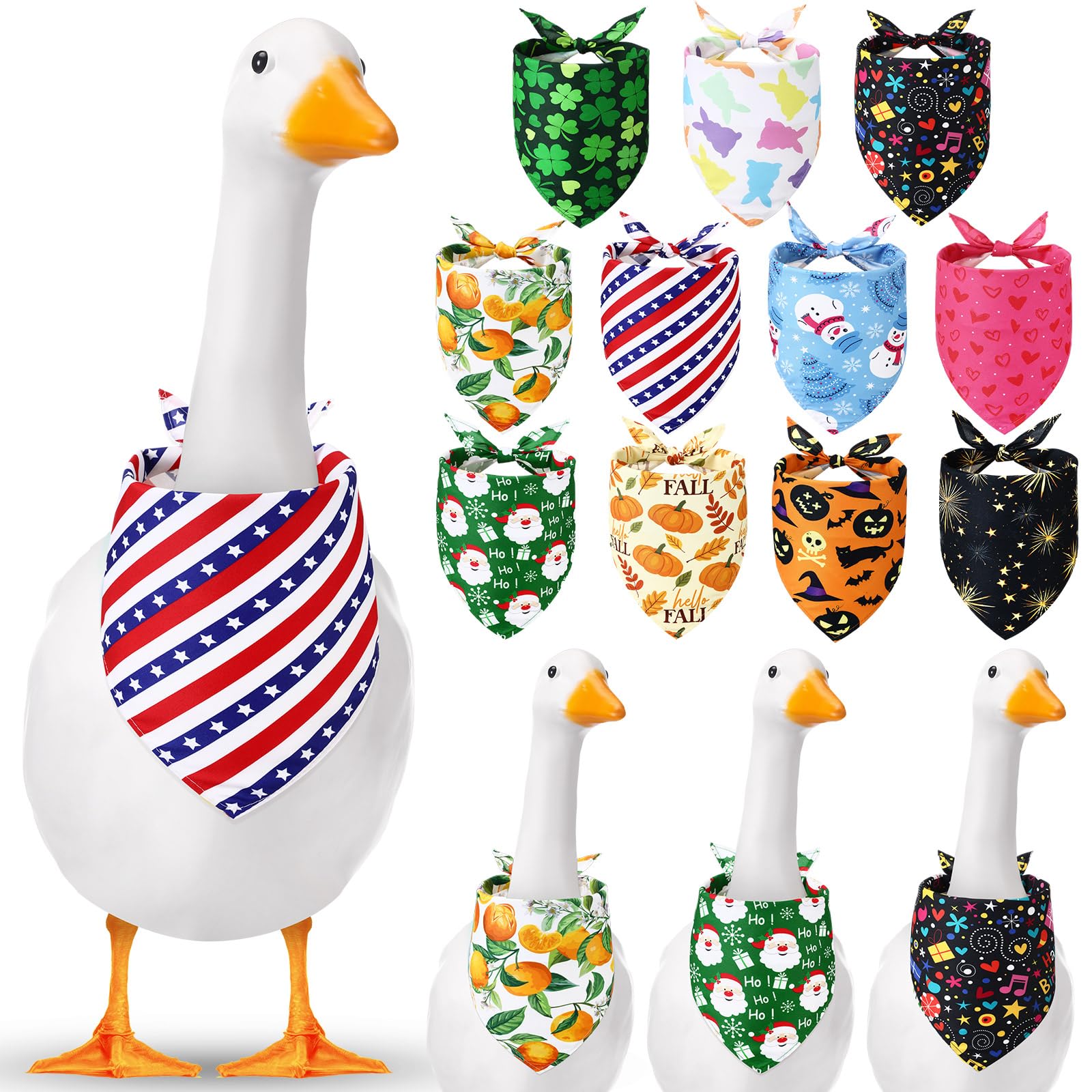 Sunnymove 11-piece bandanas on a porch goose for festive decor