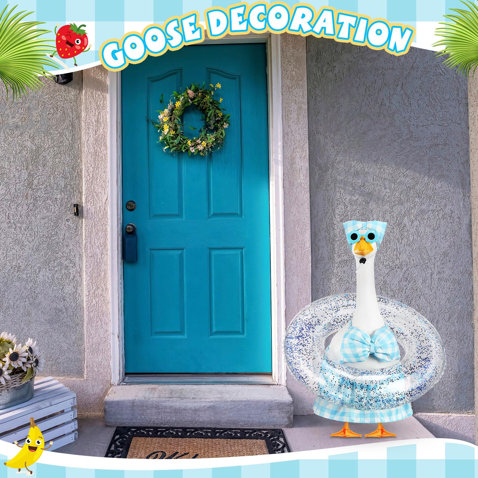 Sunnymove 23-inch goose statue decor is ideal for garden display