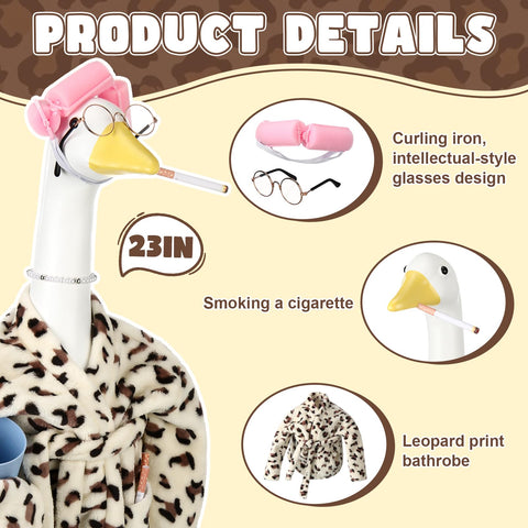 Sunnymove bathrobe goose outfit close-up highlights soft fabric and playful design.