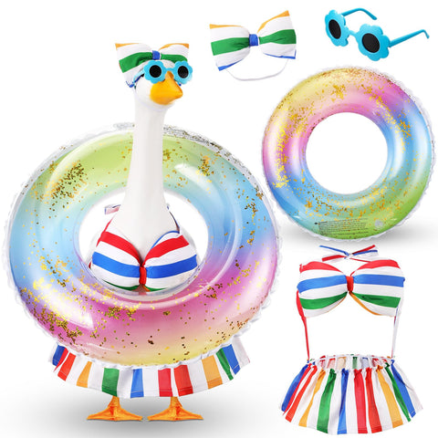 Sunnymove bow headdress adds charm to rainbow porch goose costume for garden decor