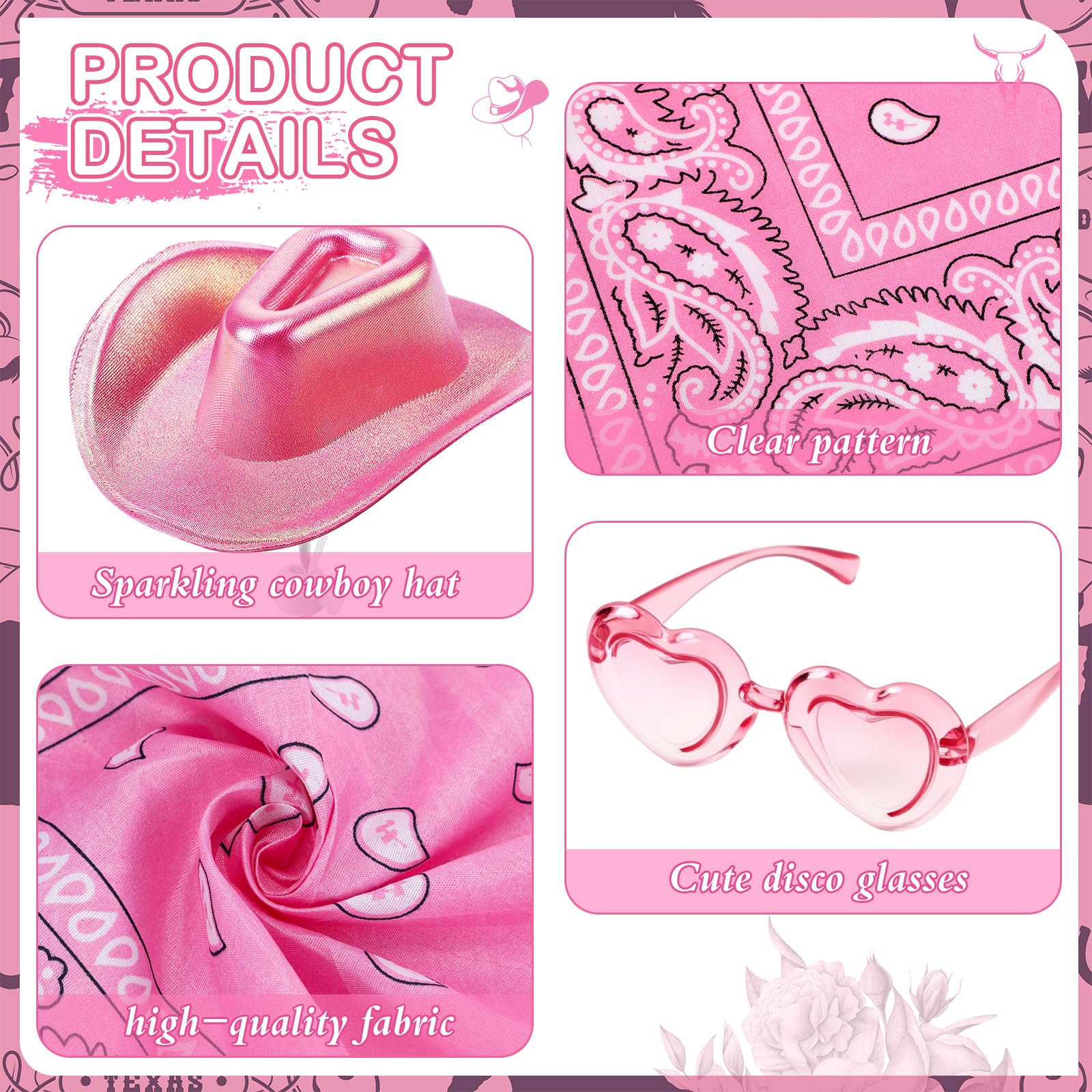 Sunnymove pink cowboy hat highlighting a bold, festive silhouette for garden decor.