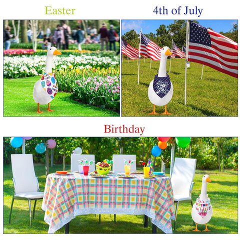 Sunnymove Easter and Christmas goose outfits brighten seasonal porch displays
